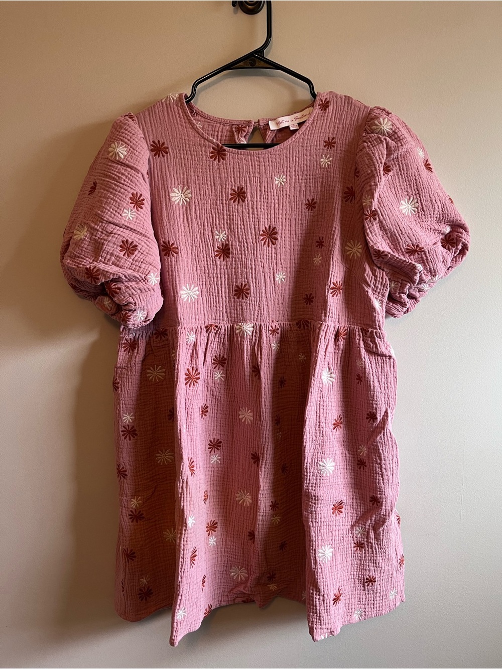 Meet Me In Santorini Pink Floral Puff-Sleeve Mini Dress